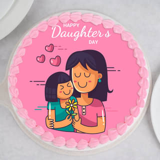 Lateral View of Daughter's Day Poster Cake