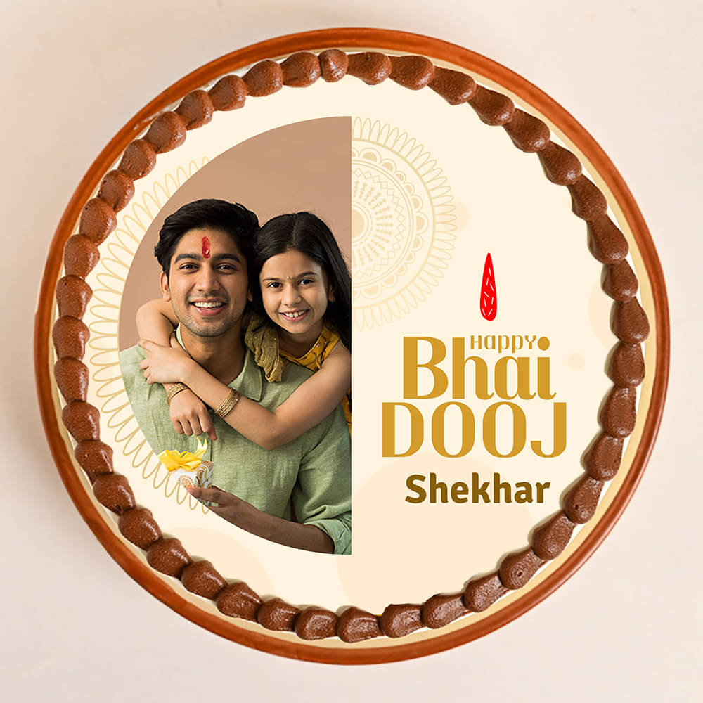 Delicious Happy Bhai Dooj Personalised Cake Delicious Happy Bhai Dooj Personalised Cake
