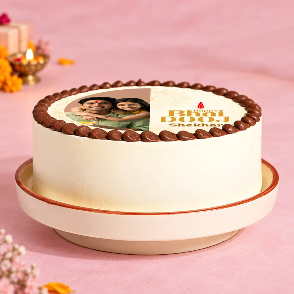 Delicious Happy Bhai Dooj Personalised Cake Delicious Happy Bhai Dooj Personalised Cake
