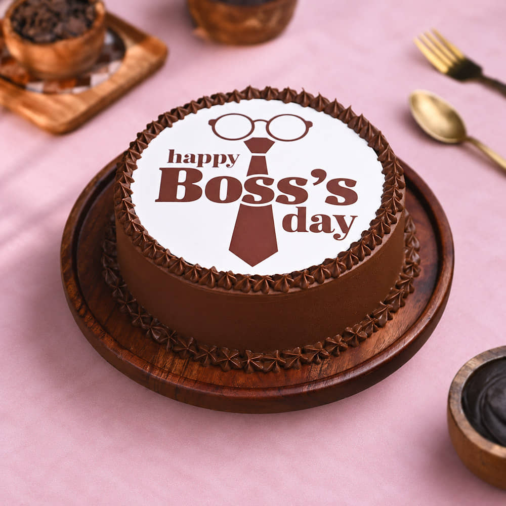 Classic Boss Day Cake Preppy Poster Cake