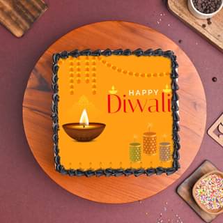 Front View of Diwali Poster Cake