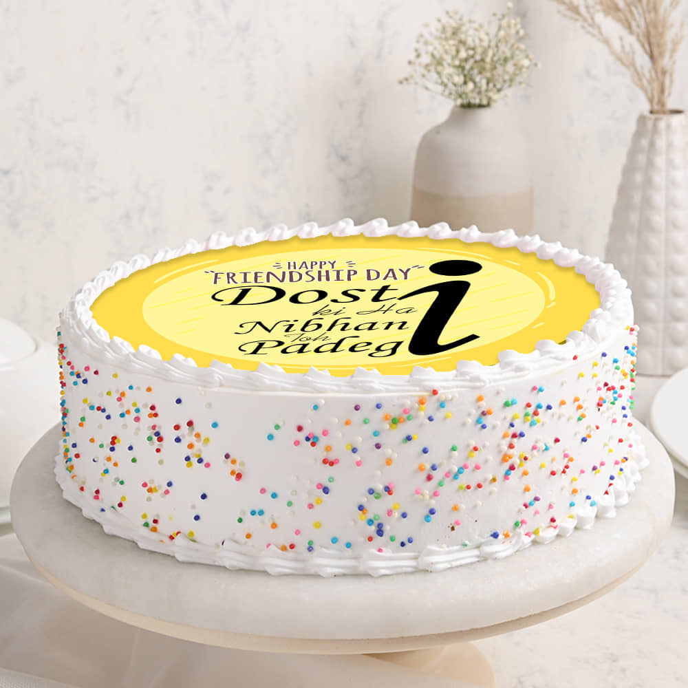 Side view of Friendship Day Special Cake