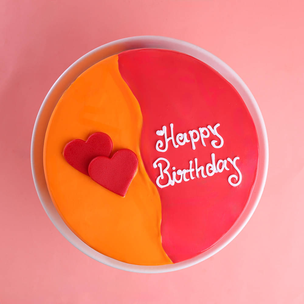 Side View of Red Velvet Glaze Cake