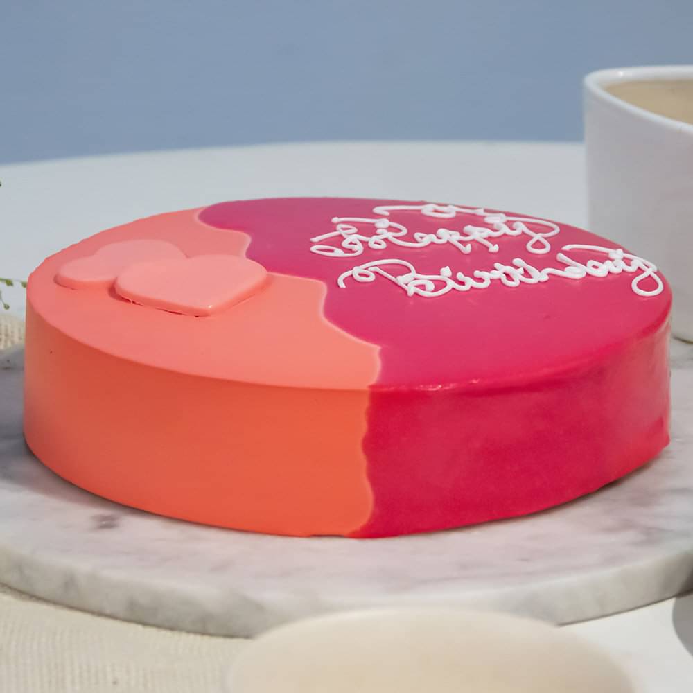 Side View of Red Velvet Glaze Cake