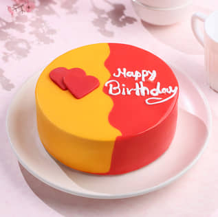 Pink & Orange Red Velvet Cake