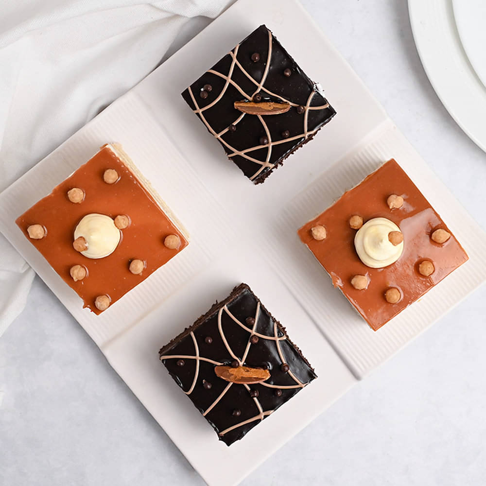 Top View of Chocolate and Butterscotch Pastries