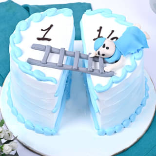 Half cake, 6-month birthday Celebration Cake, 6-month anniversary  Celebration Cake, 24x7 Home delivery of Cake in B R a university, Lucknow