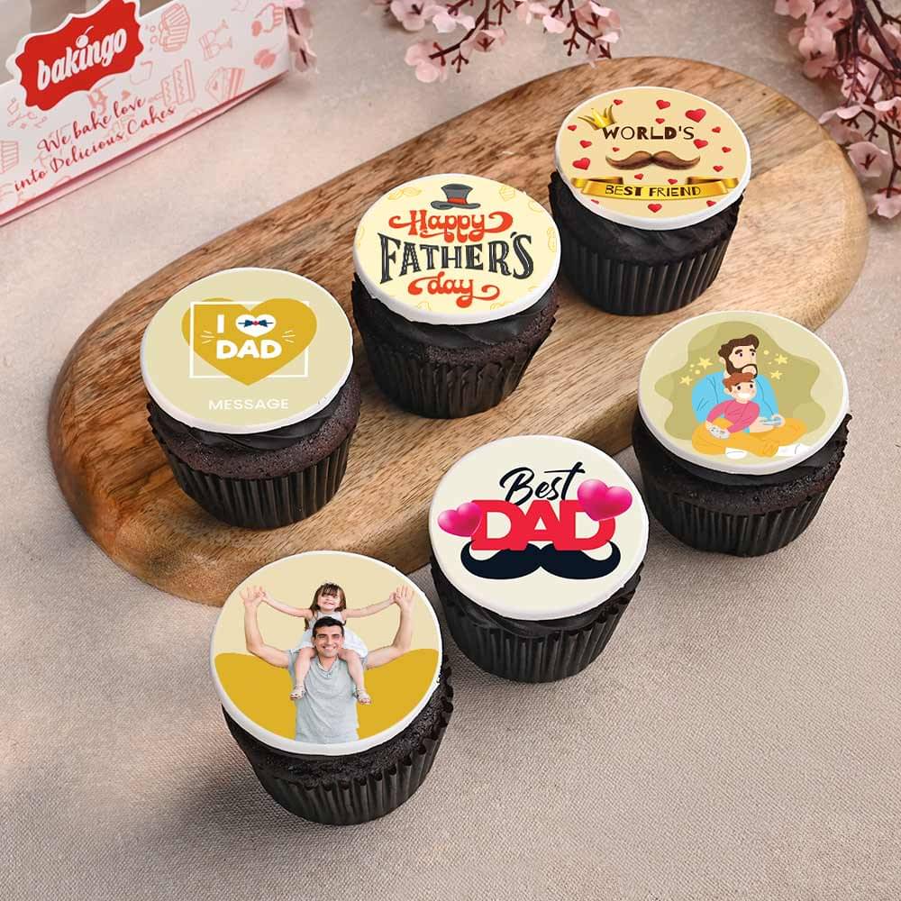 Set of Six Dads Day Cupcakes Cake Image
