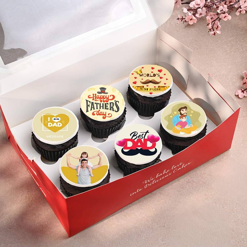 Set of Six Dads Day Cupcakes