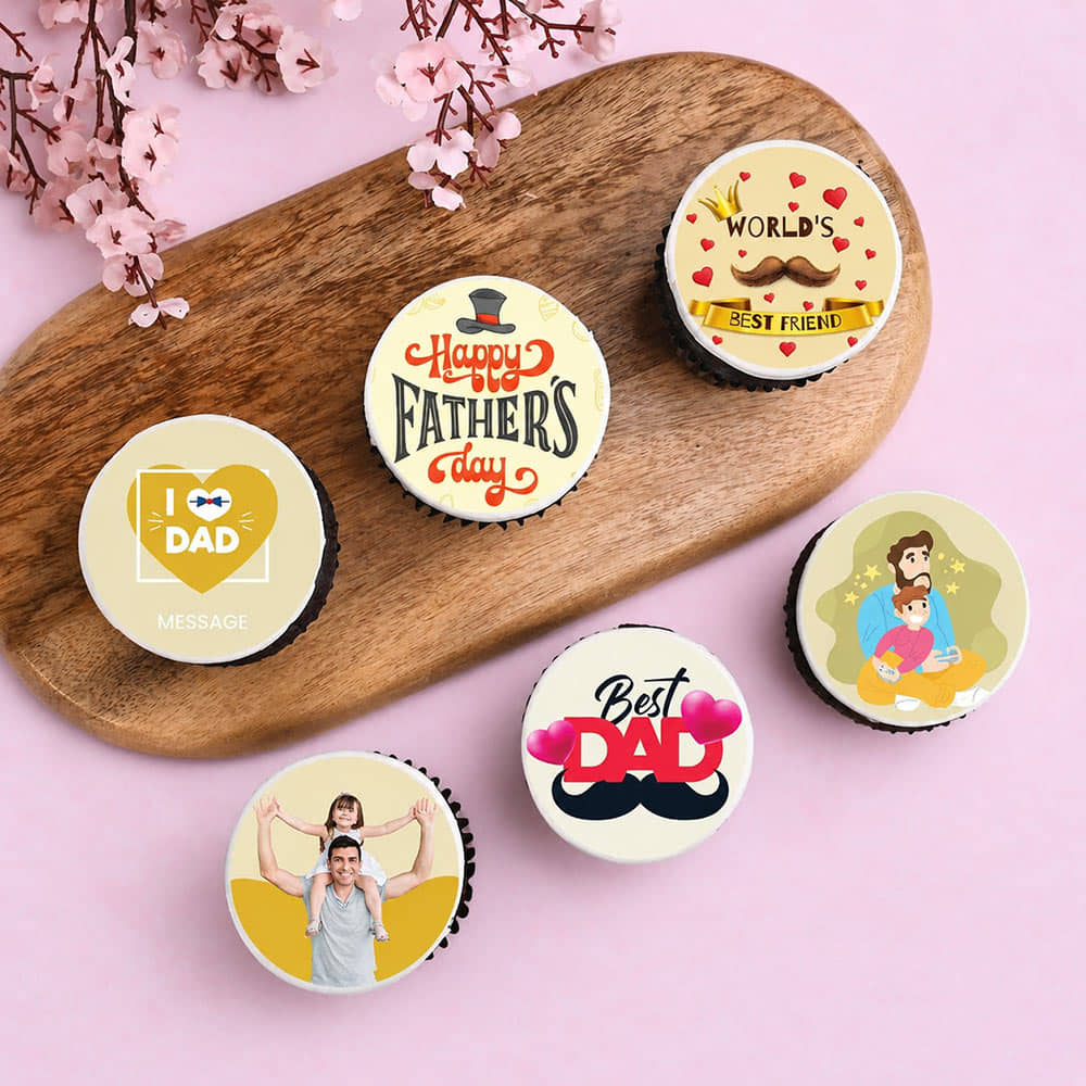 Set of Six Dads Day Cupcakes