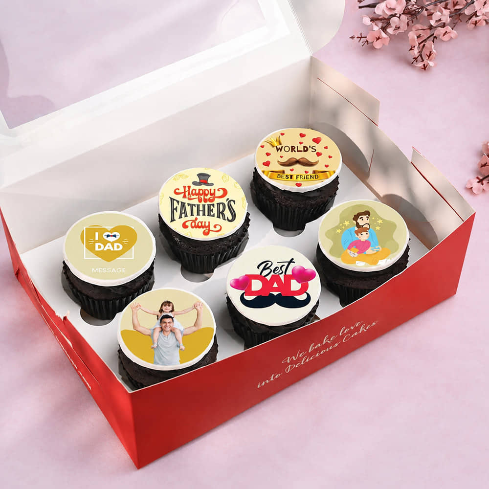 Set of Six Dads Day Cupcakes