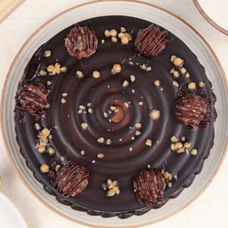 Top View of Ferrero Rocher Choco Cake