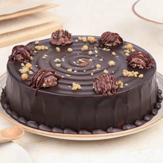 Side View of Ferrero Rocher Choco Cake