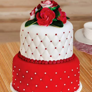 Multi flavored 2 tier festive felicity fondant cake