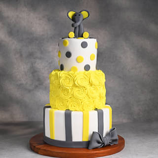 Fondant Buttercream Elephant themed Tier Cake