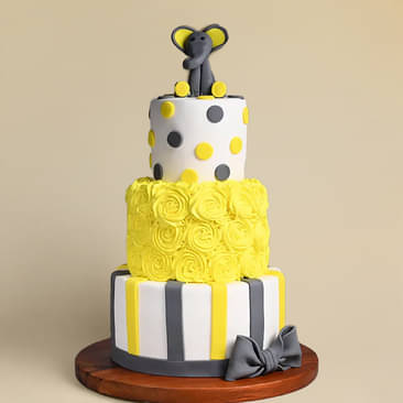 Fondant Buttercream Elephant themed Tier Cake
