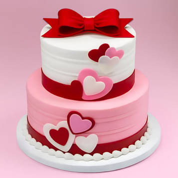 Double Trouble Fondant Cake - Two Tier Love Cake