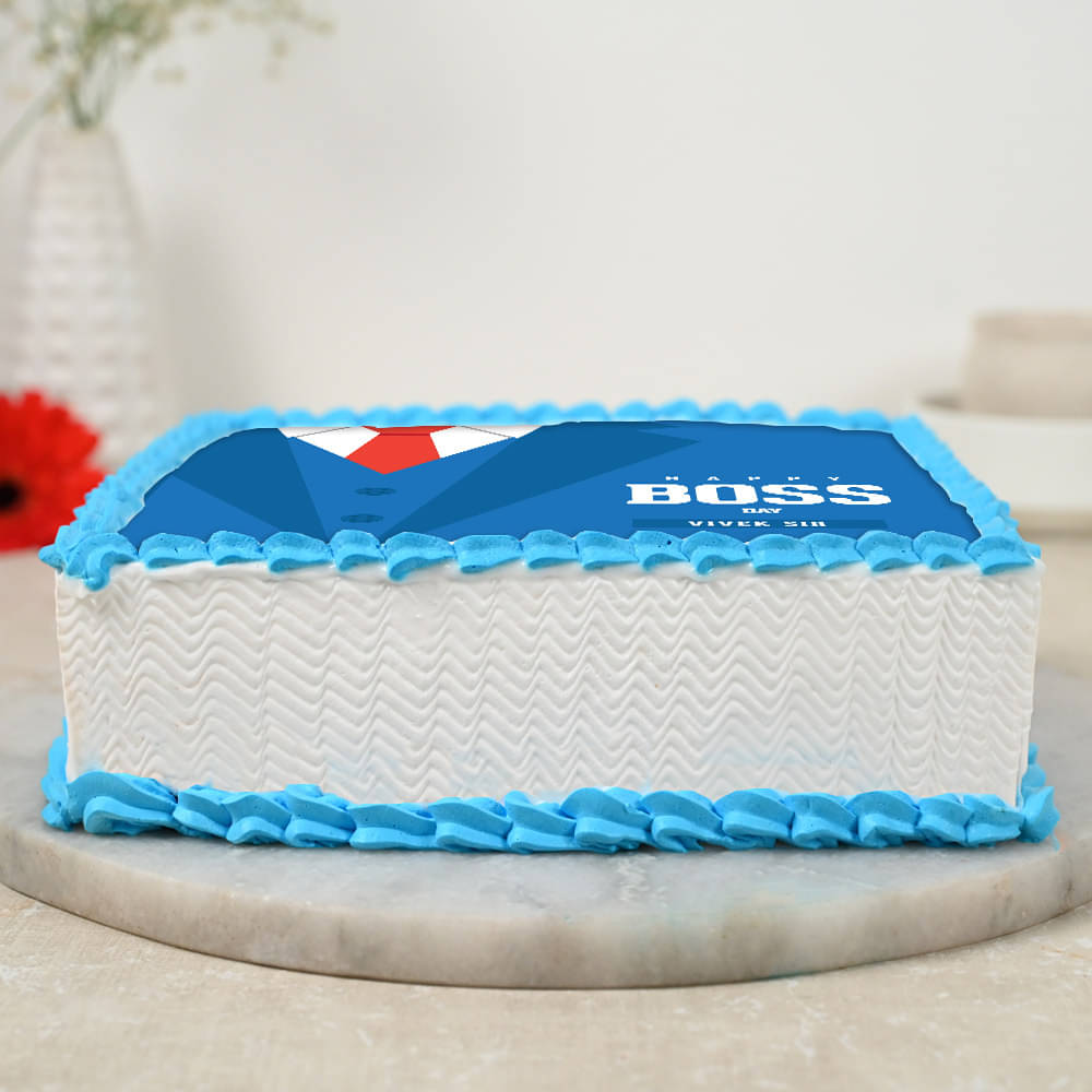 Formal Boss Day Poster Cake Side View of Formal Boss Day Poster Cake