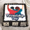 Friendship Day Square Vanilla Photo Cake