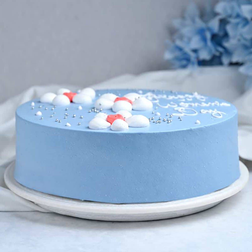 Dainty Blue Cake Infused With Juicy Pineapples.