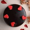 Side View of Round Chocolate Cake for love 