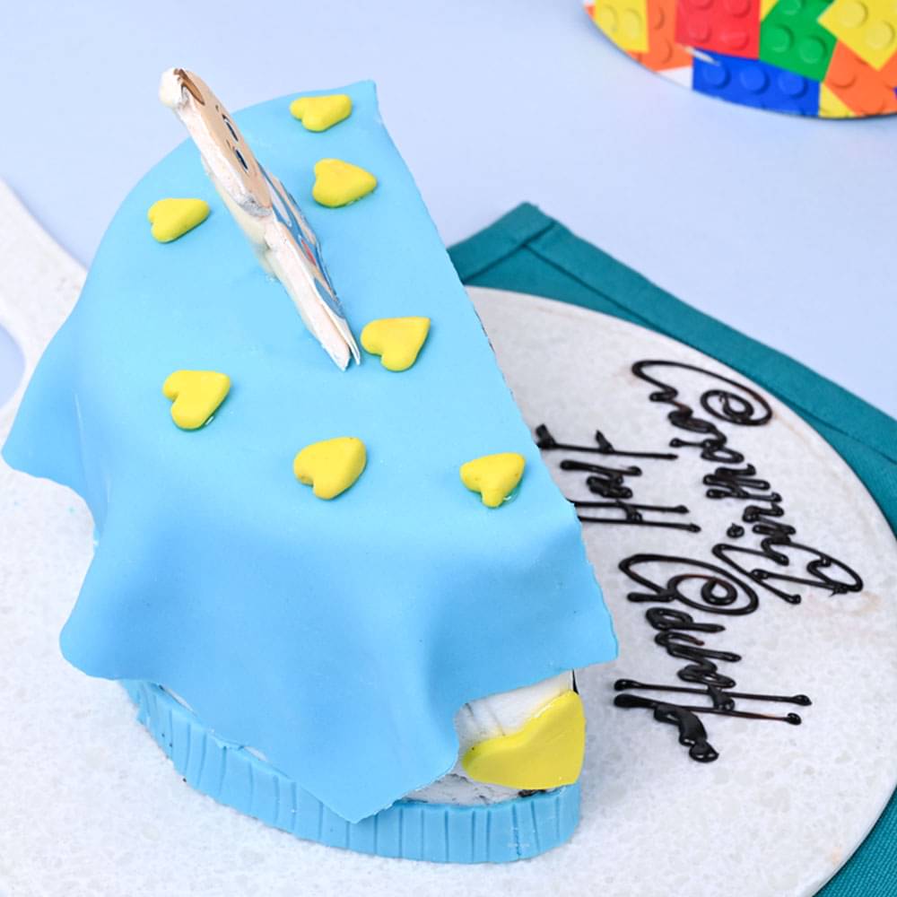 Half Chocolate Birthday Fondant Cake