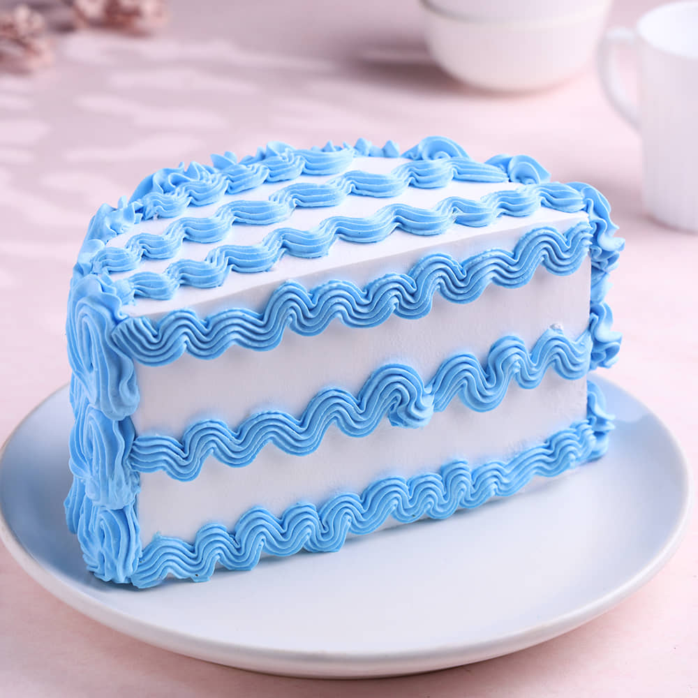 Halfway to Happiness Cake Side View of Half Month Vanilla Celebration Cake
