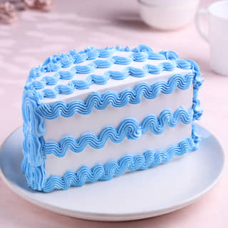 Side View of Half Month Vanilla Celebration Cake