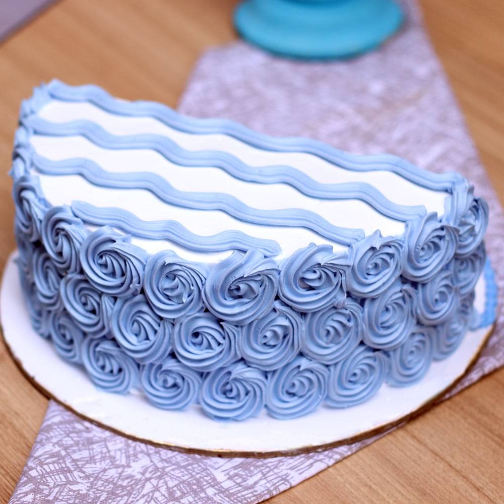 Full View of Half Month Vanilla Celebration Cake
