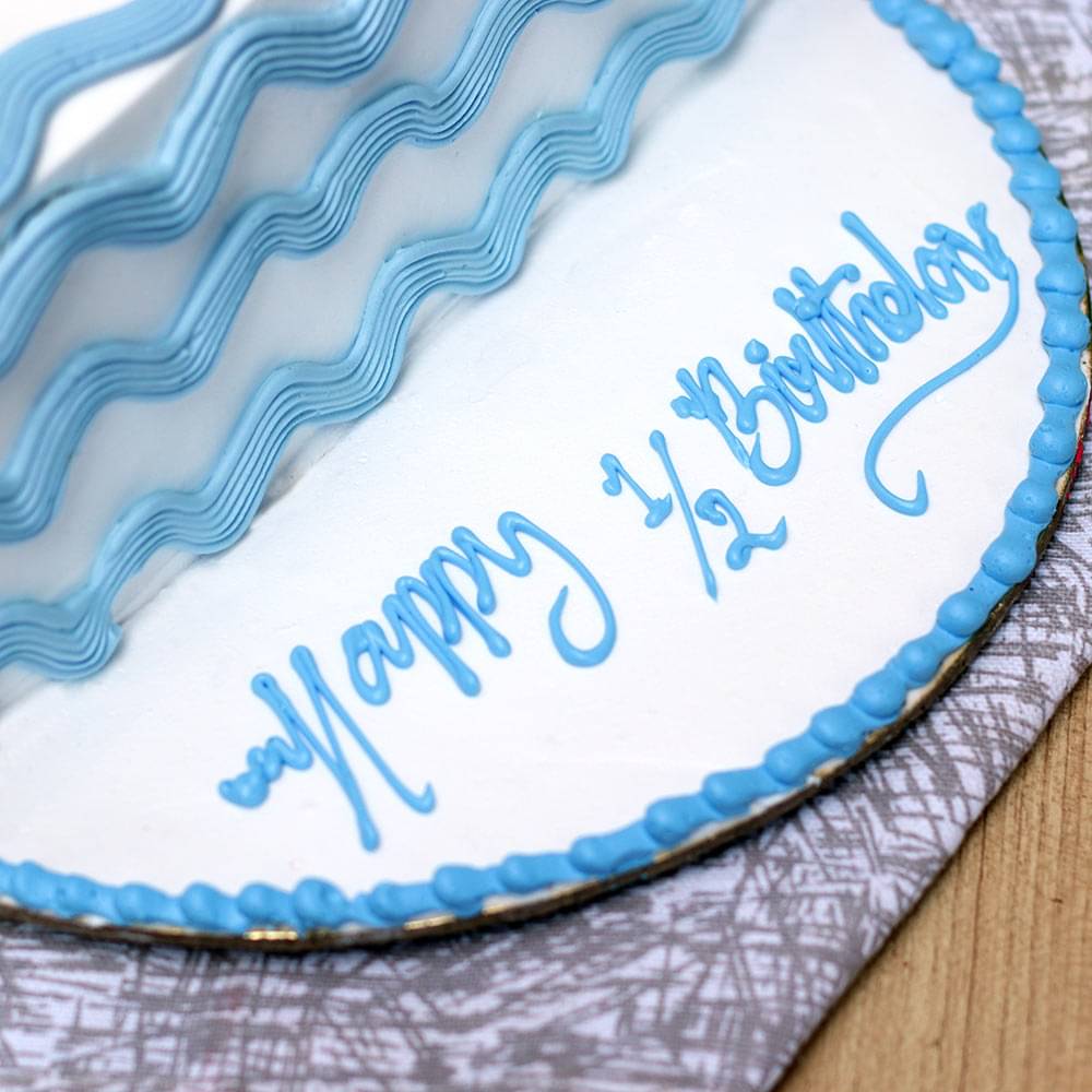 Zoomed View of Half Month Vanilla Celebration Cake