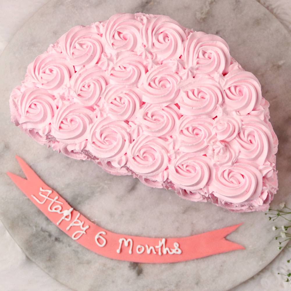 Top View of Strawberry Half Cake