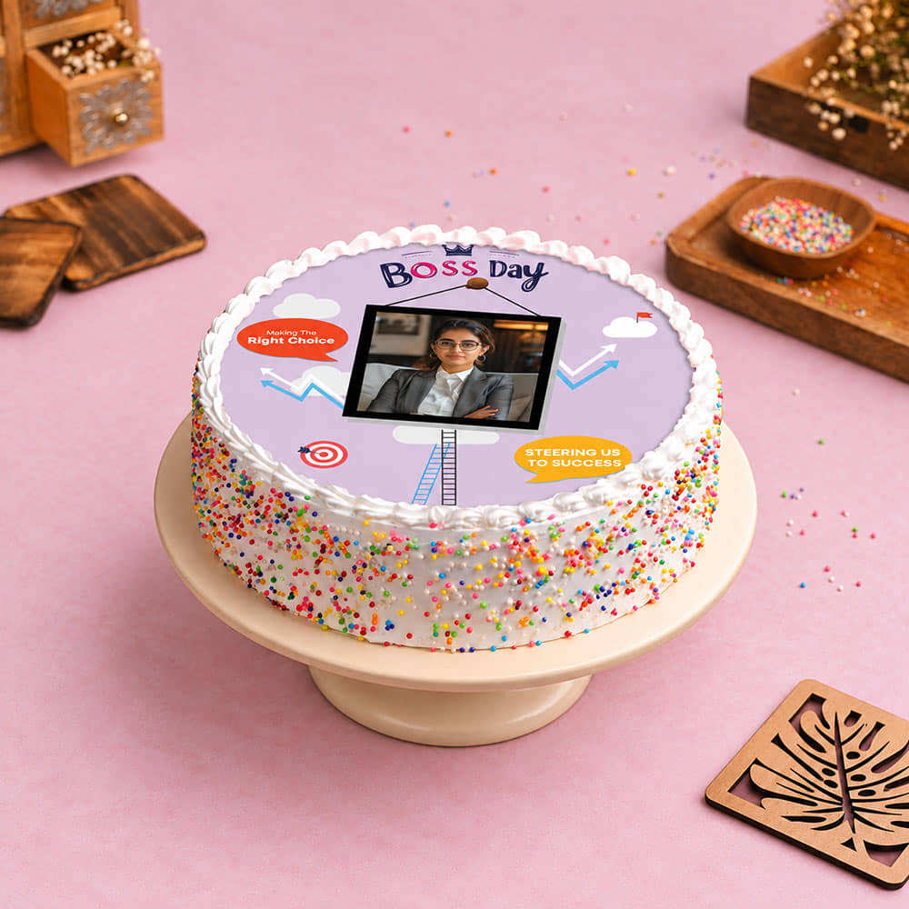 Sweet Success Boss Day Cake Happy Boss Day Poster Cake