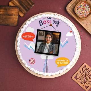 Side View of Boss Day Poster Cake