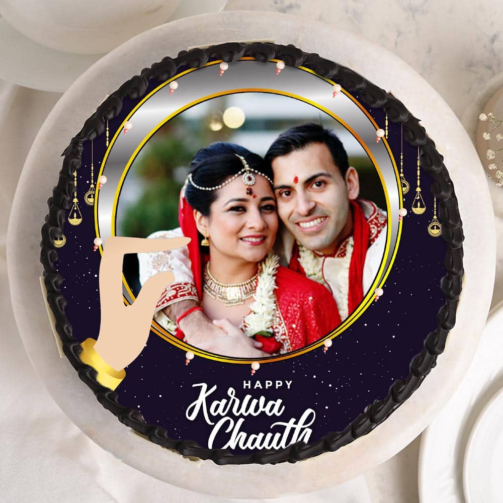 Happy Karwa Chauth Photo Cake