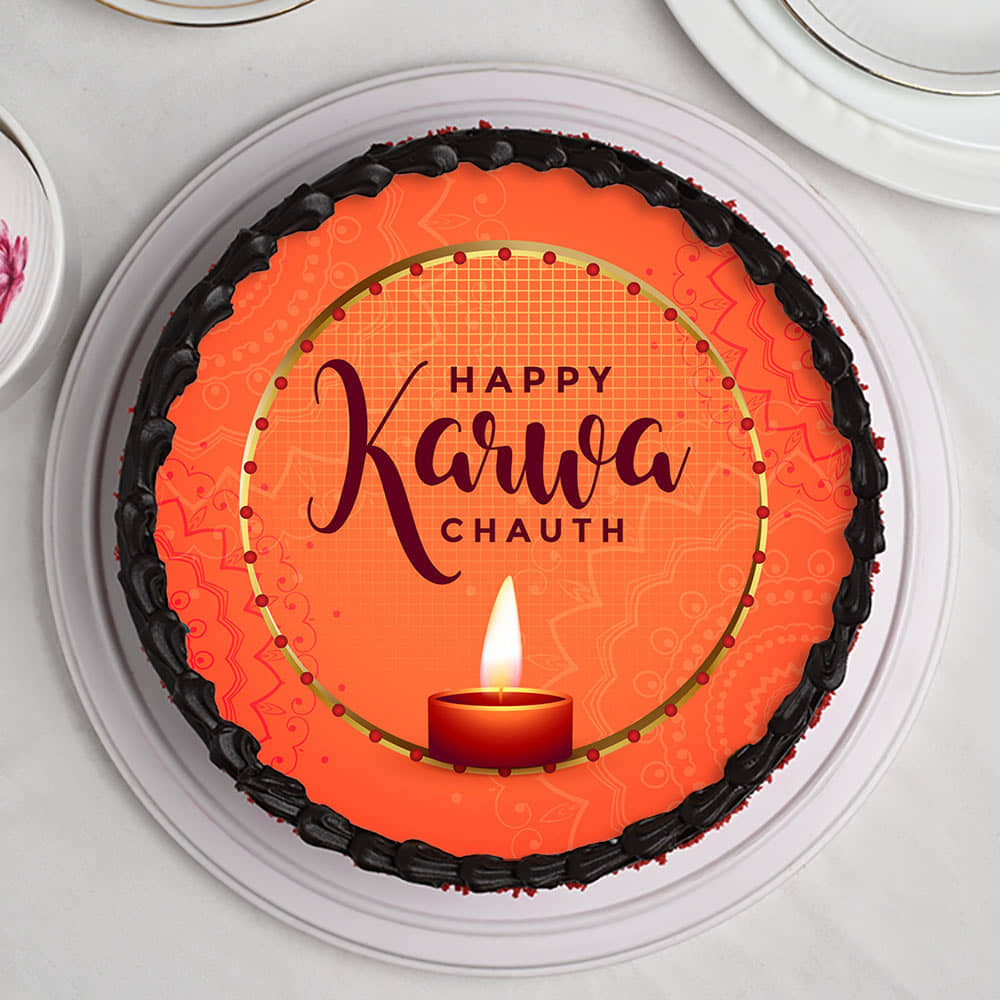 Happy Karwa Chauth Poster Cake Happy Karwa Chauth Poster Cake