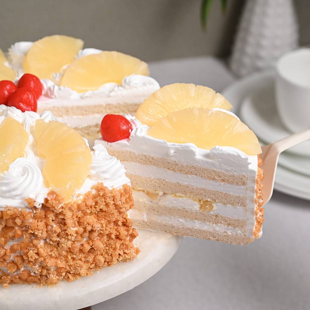 Sliced View of Hawaiian Pineapple Cake