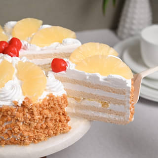 Sliced View of Hawaiian Pineapple Cake