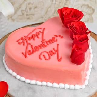 Heart Happy Valentines Day Red Velvet Cake:Valentine Cakes