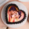 Top View of Heart Shaped Photo Cake for Couple