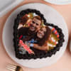 Front View of Heart Shaped Photo Cake for Couple