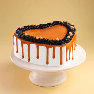 Heart Shaped Butterscotch Cake