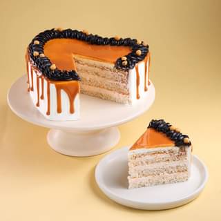 Heart Shaped Butterscotch Cake
