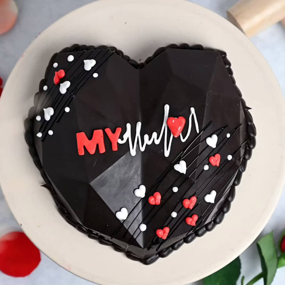 Chocolate Pinata Heart Shape Cake Top View of Heart Shaped Choco Pinata Cake