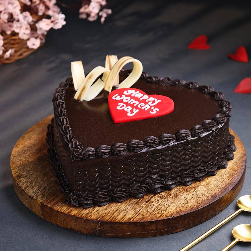 Womens Day Chocolate Heart Cake