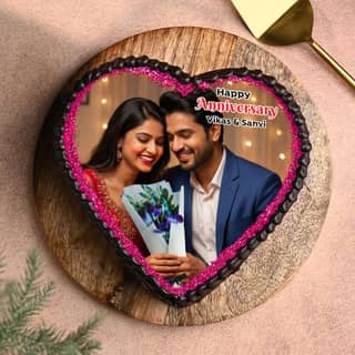 Heart Shaped Photo Cake