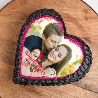 Heart Shaped Photo Cake