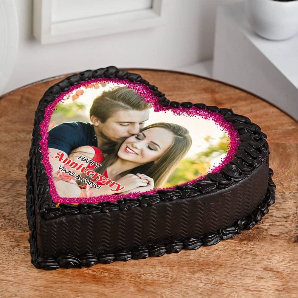 Heart Shaped Photo Cake