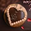 Top View of Heart Shaped Chocolate Cake