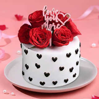 Choco Vanilla Rosé Cake For Valentines Day 2026