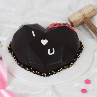 Top View of Hearty Love Pinata Cake